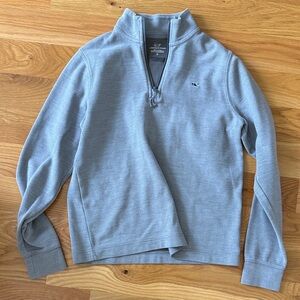 Vineyard Vines boys Light Gray quarter Zip-Up Sweater